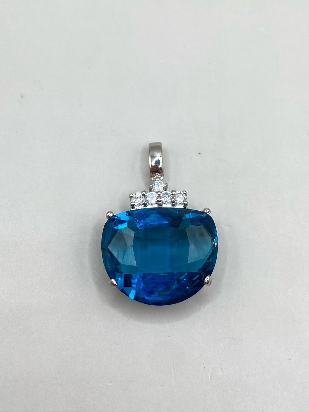 Stauer Sterling Silver Eternal Hope Blue Cubic Zirconia Pendant